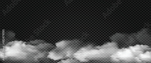 Realistic white fog cloudscape background. Soft foggy vapor effect
