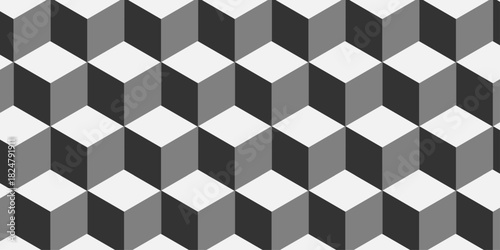 Abstract square gradient black cubic square shape backdrop texture. cube geometric wall and floor vector diamond hexagon triangle wallpaper background.	