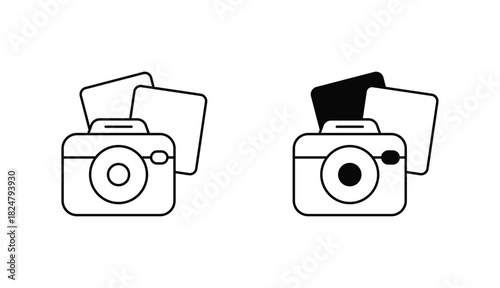 Photo shoot Oitline Icon Design Stock With White Background
