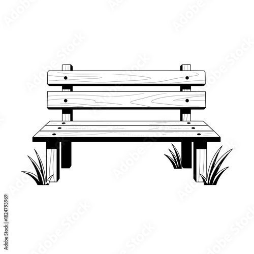 bench on a white background