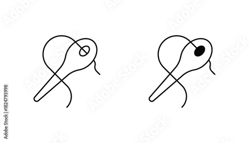 Sewing Needle Oitline Icon Design Stock With White Background