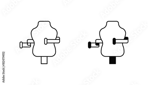 Dress fitting Oitline Icon Design Stock With White Background