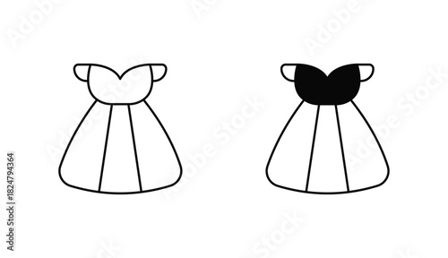Dress Oitline Icon Design Stock With White Background