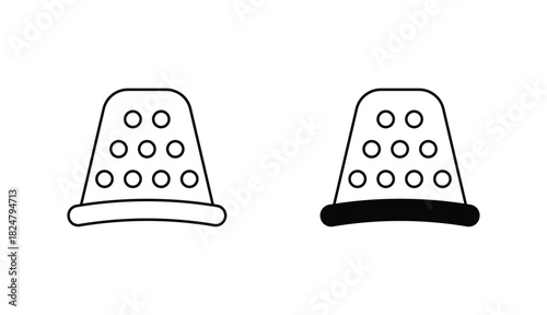 Thimble Oitline Icon Design Stock With White Background