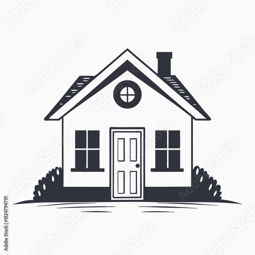 Nine simple house line icons represent real estate and housing needs in minimal style