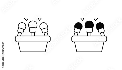 Press conference Oitline Icon Design Stock With White Background