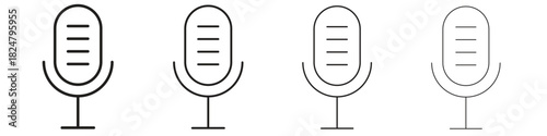 Microphone icons vector logo illustration simple design. Web UI design.