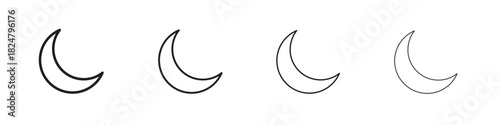 Moon icons vector logo illustration simple design. Web UI design.