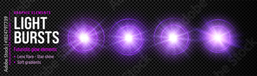 Purple pink with light png sparkle and burst. Violet flash background with effect and pink. Purple light spotlight abstract transparent glitter bright element black isolated starlight spot sun.