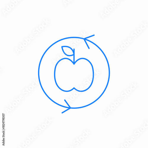 apple fruit life cycle icon sign vector