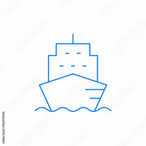 cargo ship front icon sign vector