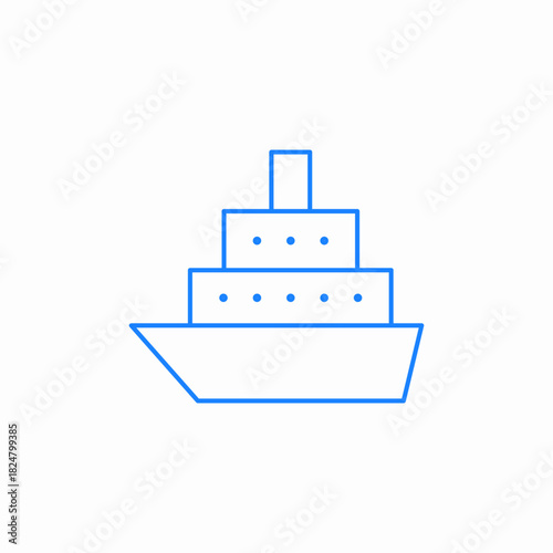 cargo ship side view icon sign vector