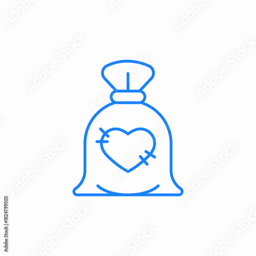 charity donation bag icon sign vector