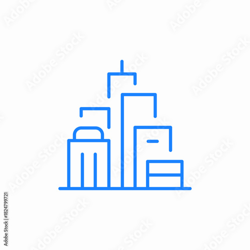 city buildings icon sign vector
