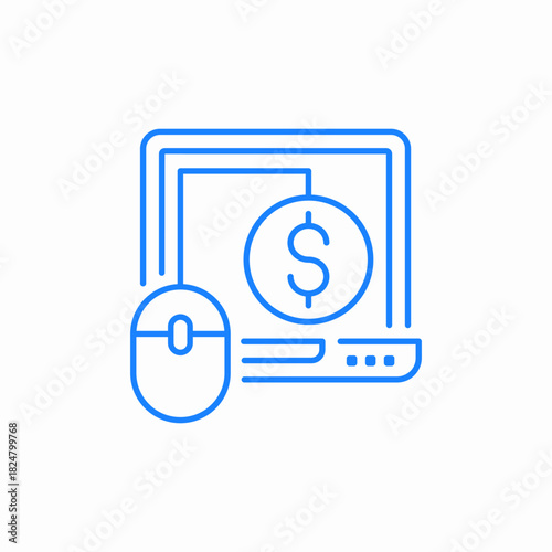 click laptop purchase icon sign vector