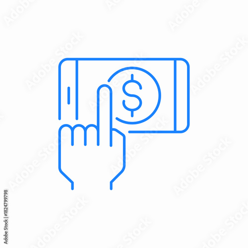 click money mobile icon sign vector