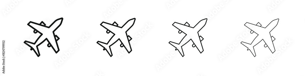 Fototapeta premium Plane icons vector logo illustration simple design. Web UI design.