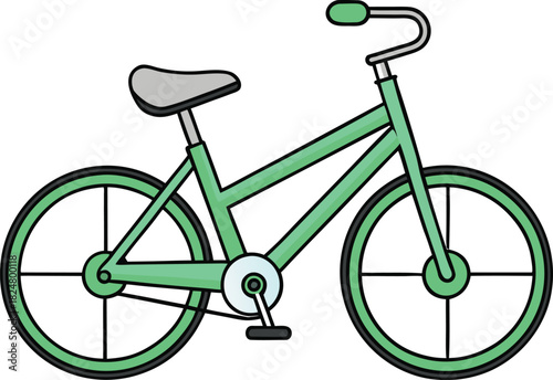 Single color green bicycle vector simple geometric vector illustration EPS file download.

