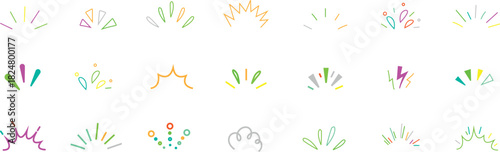 Assortment of Colorful Abstract Burst and Sparkle Graphic Elements vector illustration