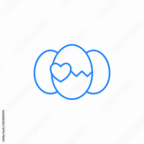 egg crack love icon sign vector