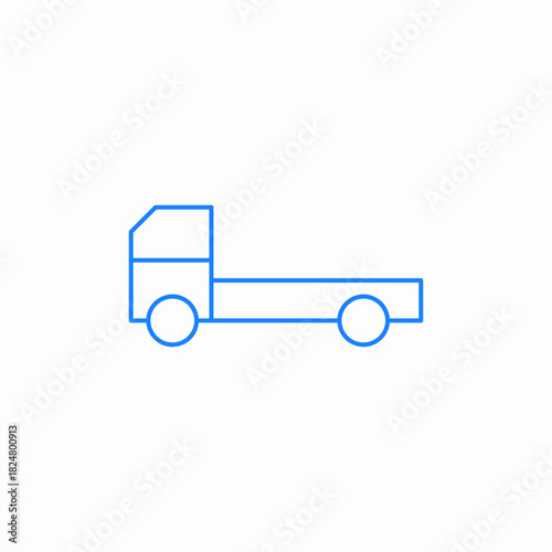 flat bed truck icon sign vector