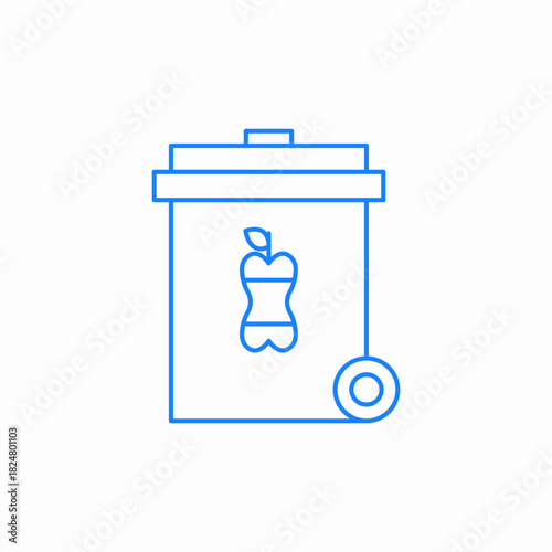 food waste bin icon sign vector
