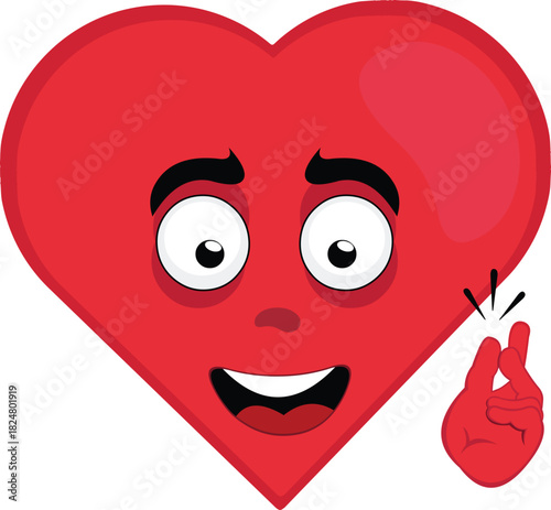 vector illustration emoticon character heart cartoon snapping your fingers hand