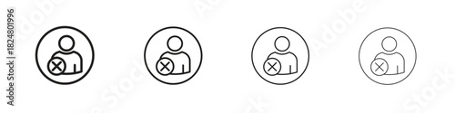 Remove user icons vector logo illustration simple design. Web UI design.