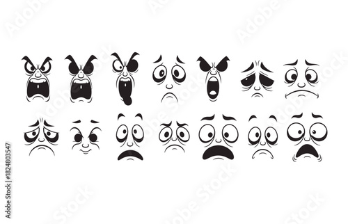 Simple line art illustration of a happy emoji celebrating with a party favor