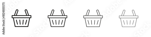 Shopping basket icons vector logo illustration simple design. Web UI design.