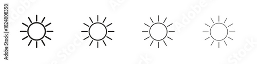 Sun icons vector logo illustration simple design. Web UI design.