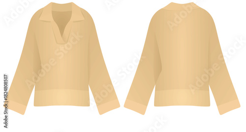 Long sleeve sweater. vector illustration	
