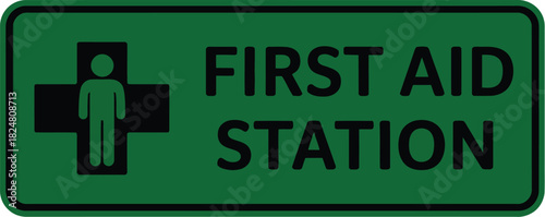 Find first aid station locations emergency medical help healthcare safety sign