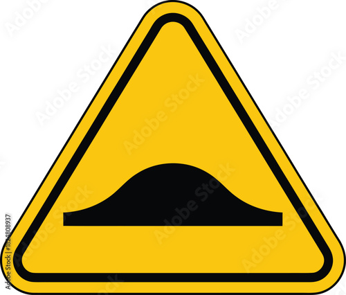 Warning road sign speed bump ahead traffic safety caution driving slow down street
