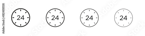 Time twenty four icons vector logo illustration simple design. Web UI design.