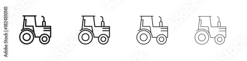 Tractor icons vector logo illustration simple design. Web UI design.