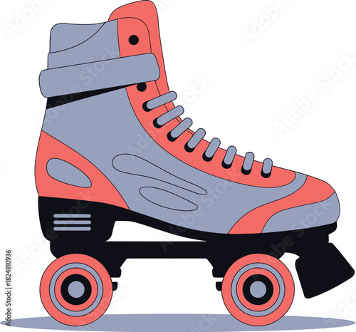 Retro roller skate illustration vector graphic design for skating rink fun