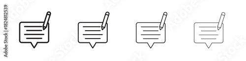 Write comment icons vector logo illustration simple design. Web UI design.