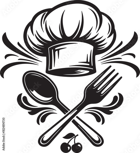 Modern restaurant logo concept with geometric shapes and vibrant colors