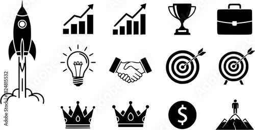 Vector art of business and success icons set
