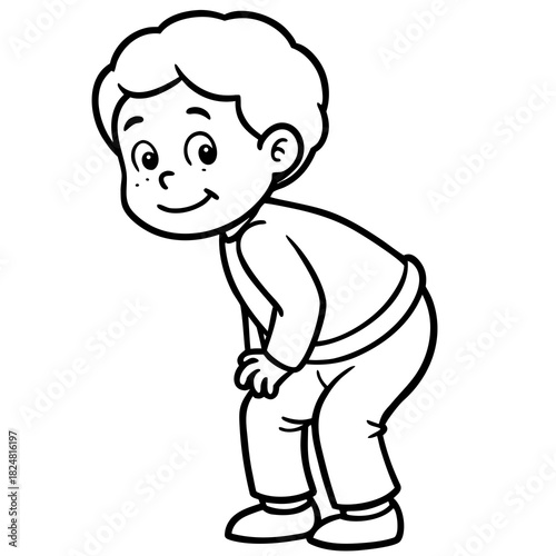 Boy Adjusting His Clothes coloring page for kids