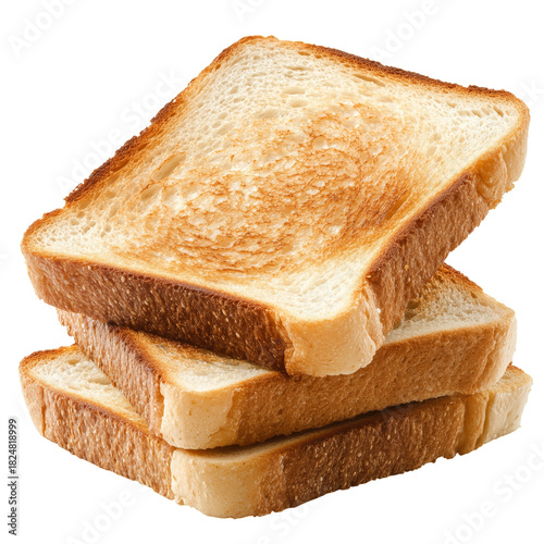 Freshly Toasted Bread Stacked on a Plate in a Simple Kitchen Setting in the M...