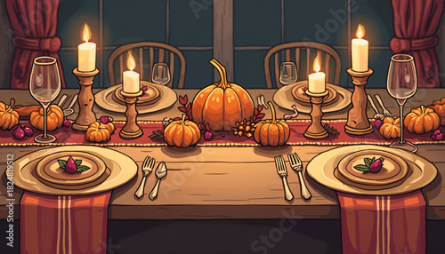Thanksgiving Dinner Table Setting