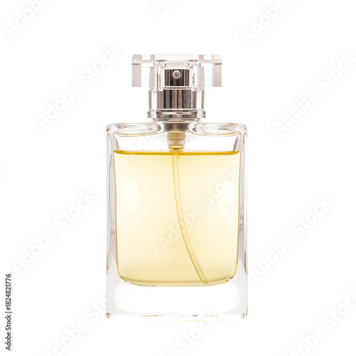 Elegant Glass Perfume Bottle Showcasing Refreshing Fragrance in Clear Design