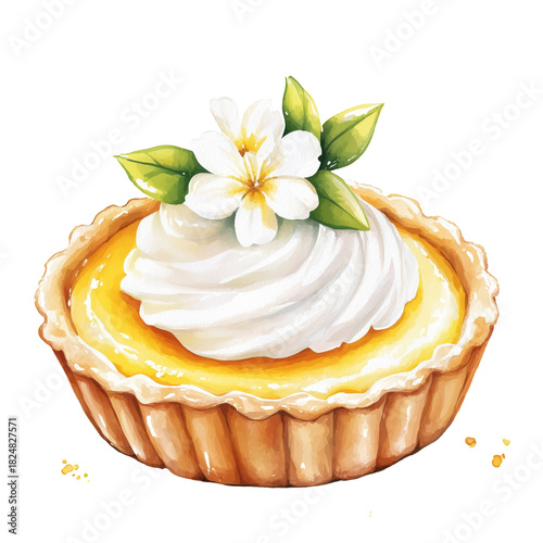 Delicious Lemon Tart Decorated With Flowers and Citrus in a Bright Setting