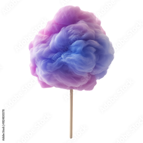 Colorful Cotton Candy on a Stick at a Fair During Summer Festivities in the E...