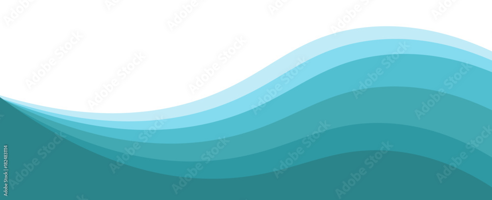 Obraz premium Abstract Wave Pattern with Blue Gradient Horizontal Background Design. Vector illustration