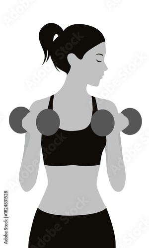 Girl with dumbbells