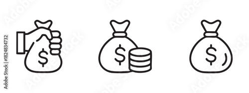 Money Bag With Coins Icon