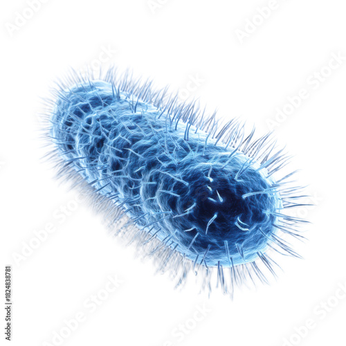 A blue, fuzzy virus with spikes